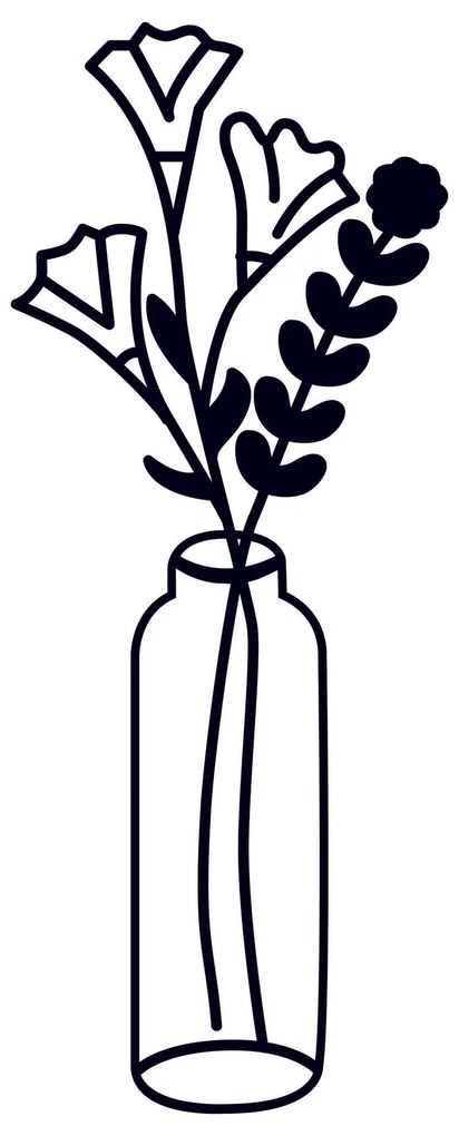 Acessório Decorativo de Parede Metal-468 – Preto – 24 x 60 cm