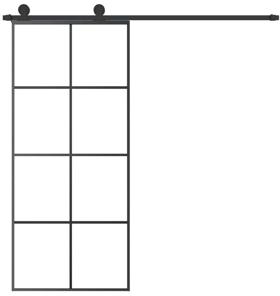 Porta deslizante c/ conj. ferragens 90x205cm vidro ESG/alumínio