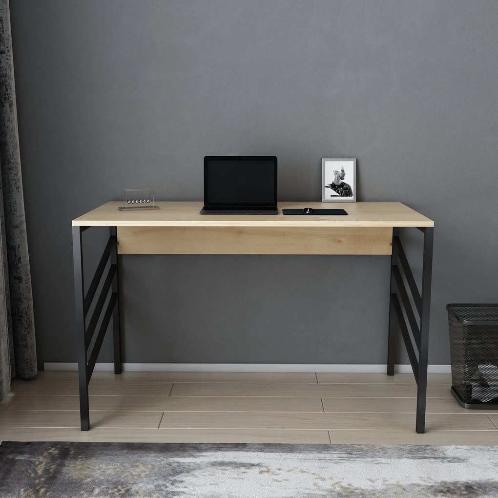 Secretária Josephine – Preto Carvalho – 120 cm x 60 cm x 74,8 cm