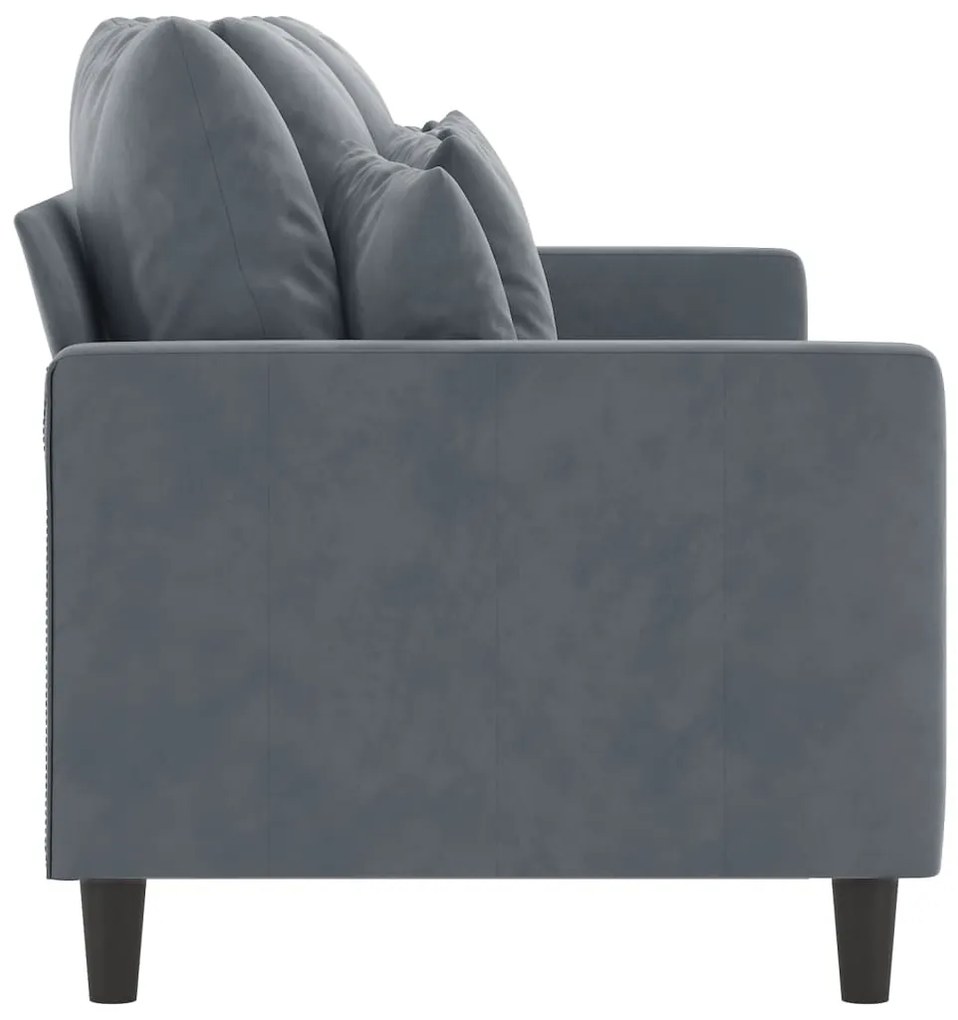 Sofá de 3 lugares 180 cm veludo cinza-escuro