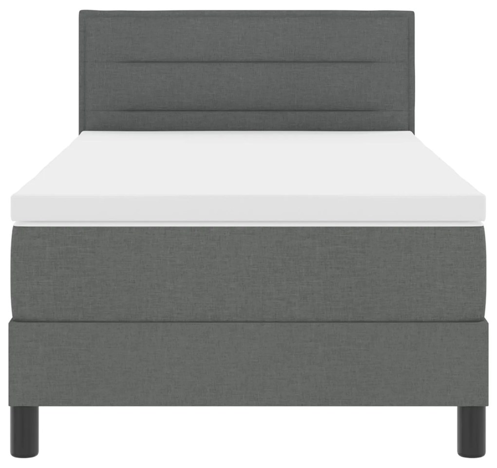 Cama Box Spring com Colchão Cinza Escuro 90x190 cm Tecido