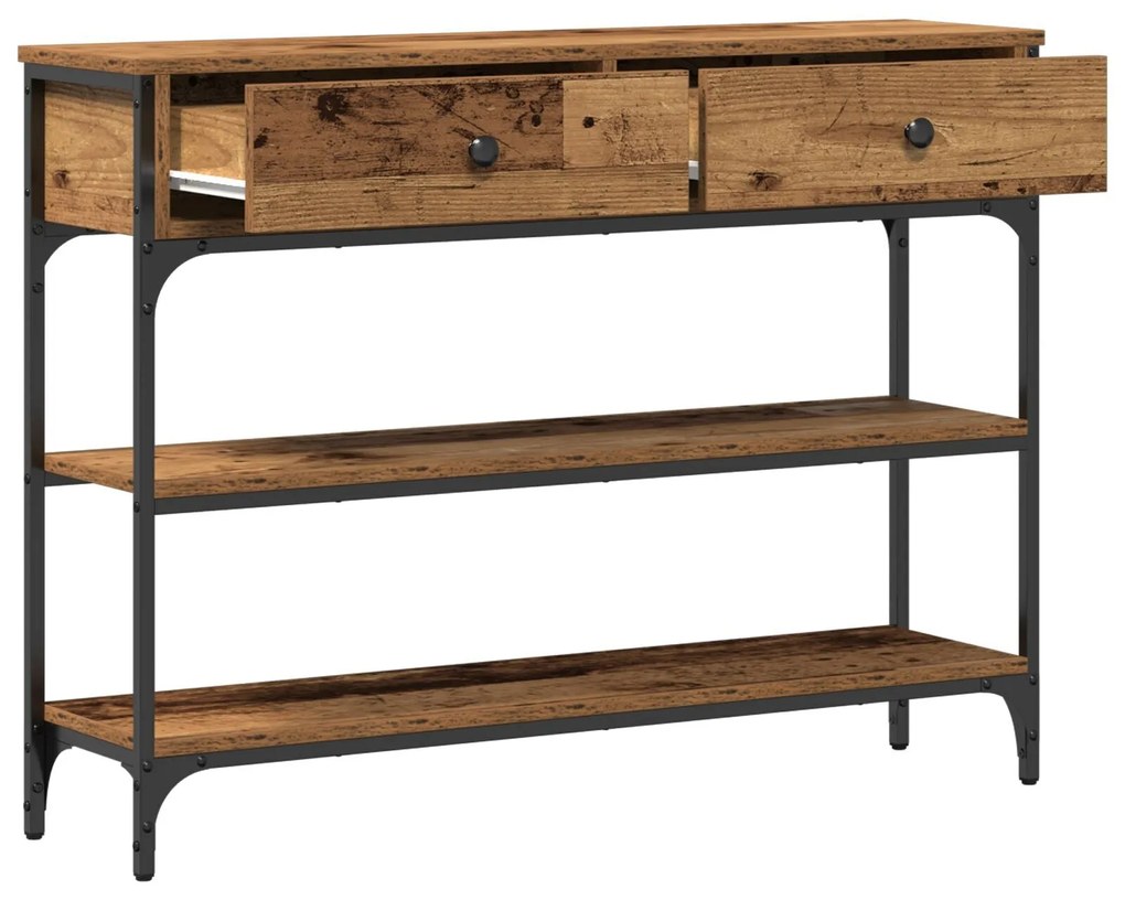 Mesa de Consola vidaXL Madeira Velha 100x25x75 cm Madeira de Engenhari