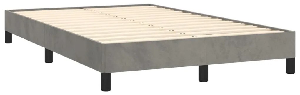 Cama boxspring com colchão 120x190 cm veludo cinzento-claro