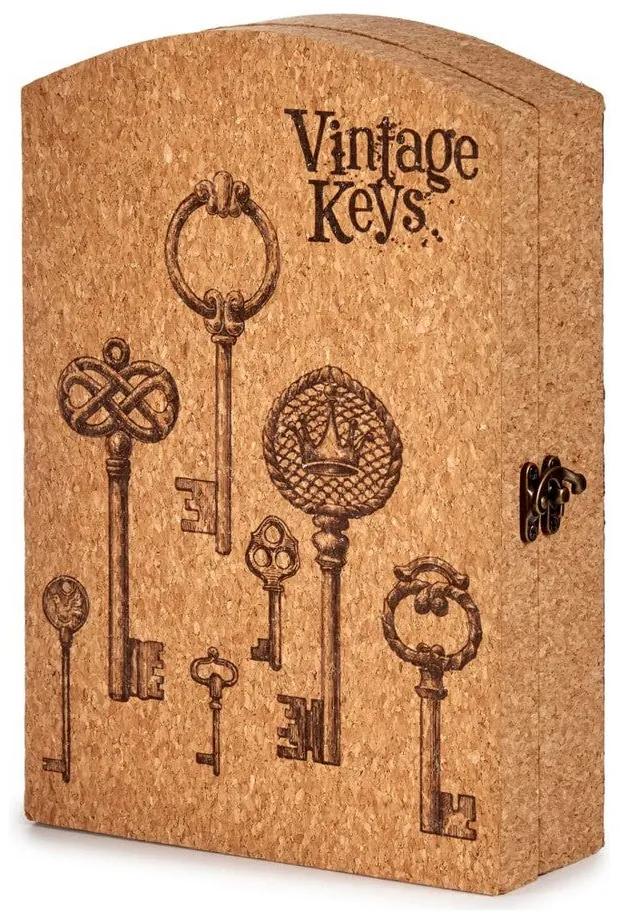 Armário para chaves Vintage Keys Castanho MDF Cortiça (20 x 7,5 x 29 cm)