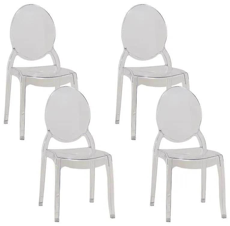 Conjunto de 4 cadeiras de jantar transparentes MERTON Beliani