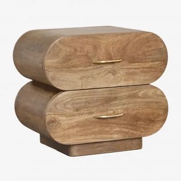 Pack De 2 Mesas De Cabeceira 55x35 Cm Em Madeira De Manga Elaia Madeira De Manga - Sklum