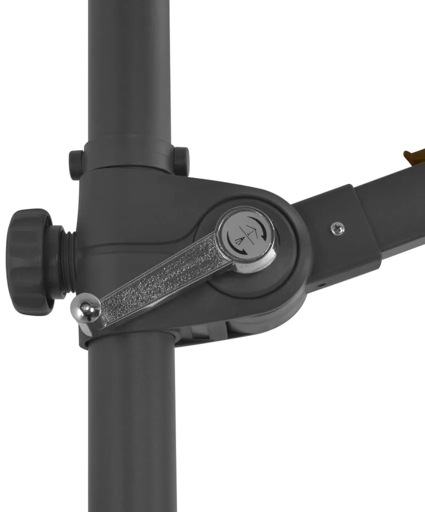 Guarda-sol de jardim com base portátil cinzento-acastanhado