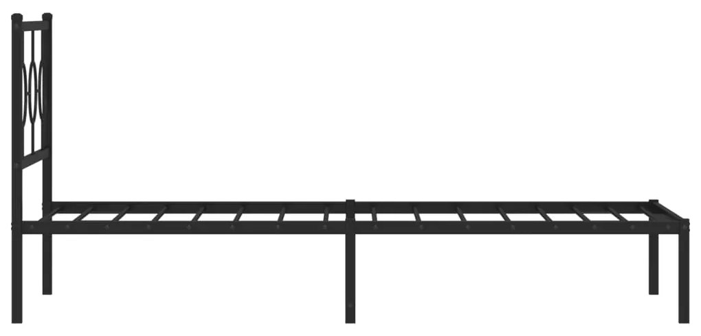 Estrutura de cama com cabeceira 90x190 cm metal preto