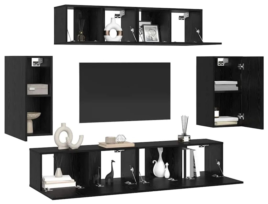 Gabinete de TV de Parede com armazenamento com porta 6 pcs Carvalho Pr