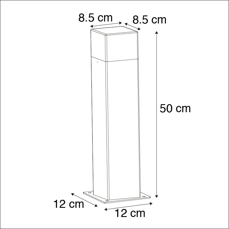 Candeeiro de exterior antracite de 50 cm com espigão e manga de cabo - Dinamarca Moderno