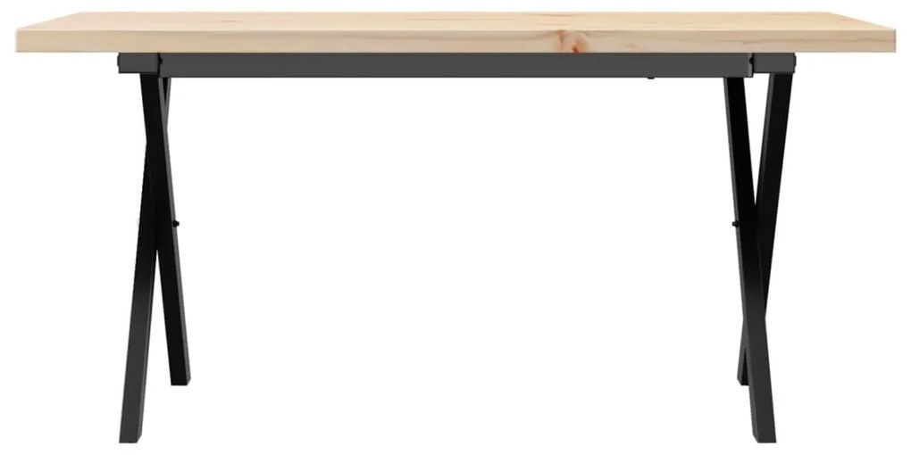 Mesa de centro estrutura em X 90x40x45,5 cm pinho/aço