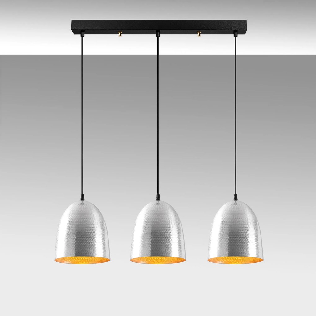 Candeeiro Suspenso Tattoo – Prateado – 70 x 20 cm