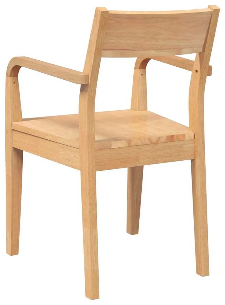 Cadeiras de jantar 2 pcs madeira seringueira maciça natural