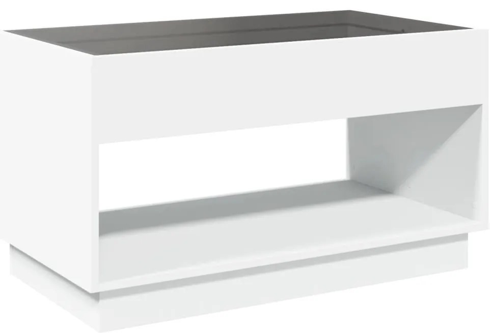 Mesa de centro luzes LED Infinity 90x50x50 cm branco