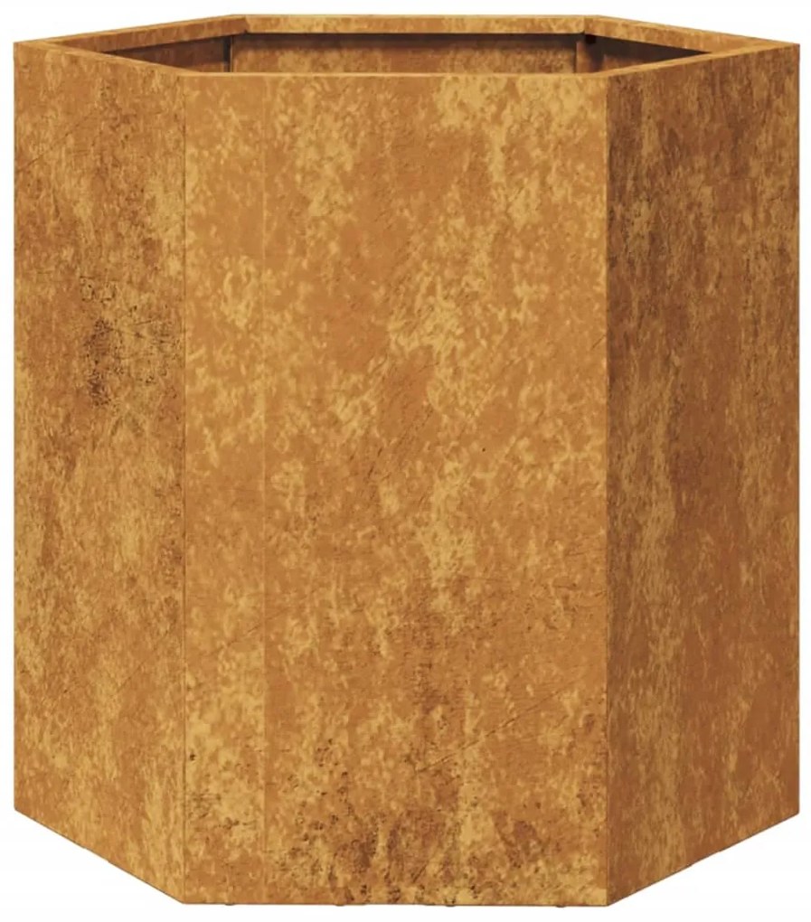 Vaso floreira de jardim hexagonal 46x40x45cm resistência ao aço
