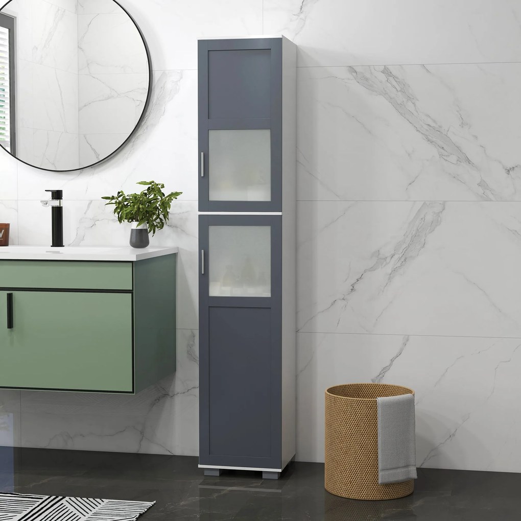 kleankin Coluna Casa de Banho Móvel Auxiliar Casa de Banho com 2 Porta