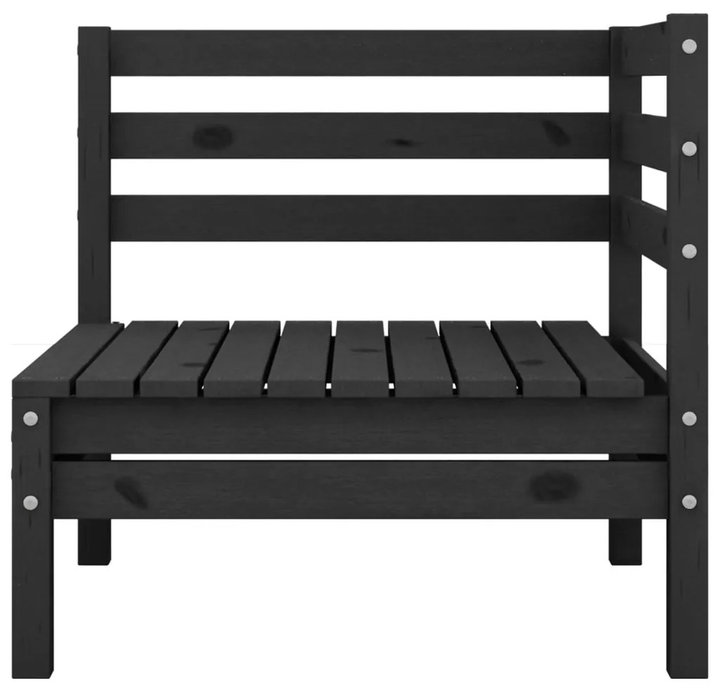 9 pcs conjunto lounge de jardim pinho maciço preto
