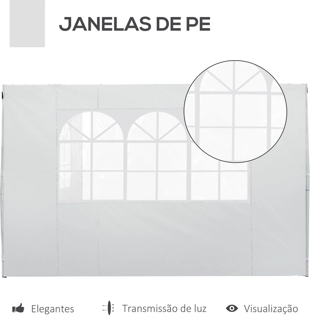 2 Paredes Laterais para Tenda 3x2 m Parede Lateral de Tecido Oxford co