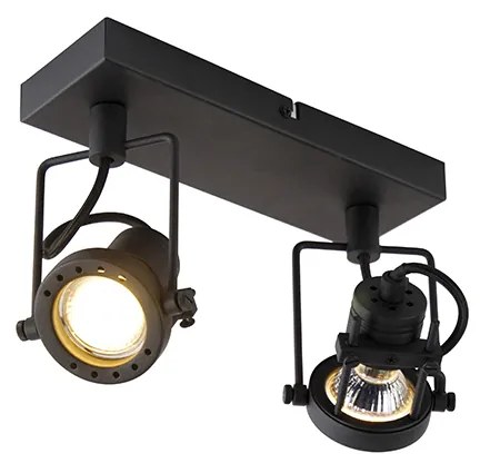 Foco industrial preto 2 luzes - Suplux Industrial
