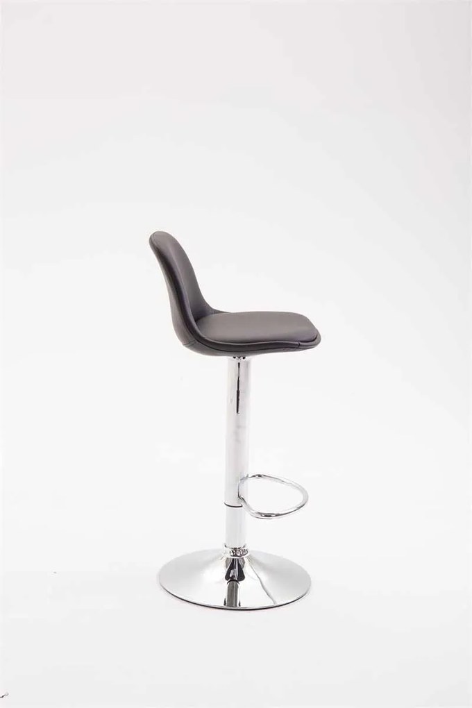 Banco de bar Kiel em couro sintético 39 x 82-104 x 43 cm Preto