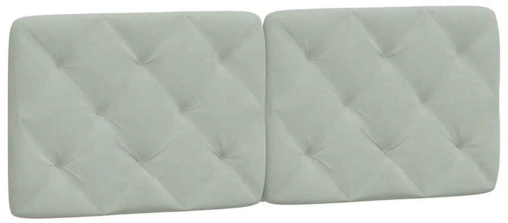 Estrutura de cama sem colchão 140x190 cm veludo cinzento-claro