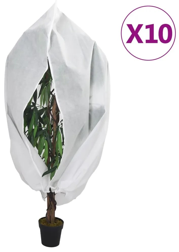 vidaXL Coberturas para plantas com fecho 10 pcs 70 g/m² 1,2x1,8 m