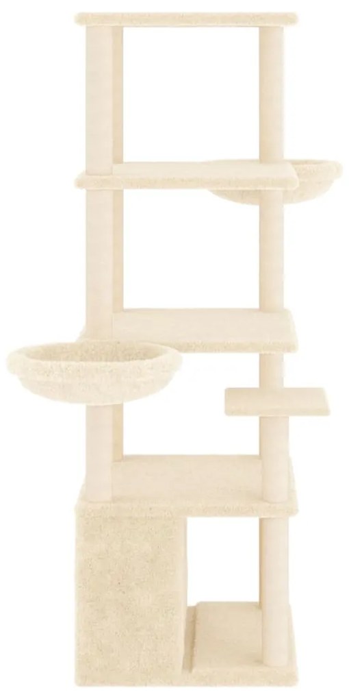 Árvore para gatos c/ postes arranhadores sisal 147 cm cor creme