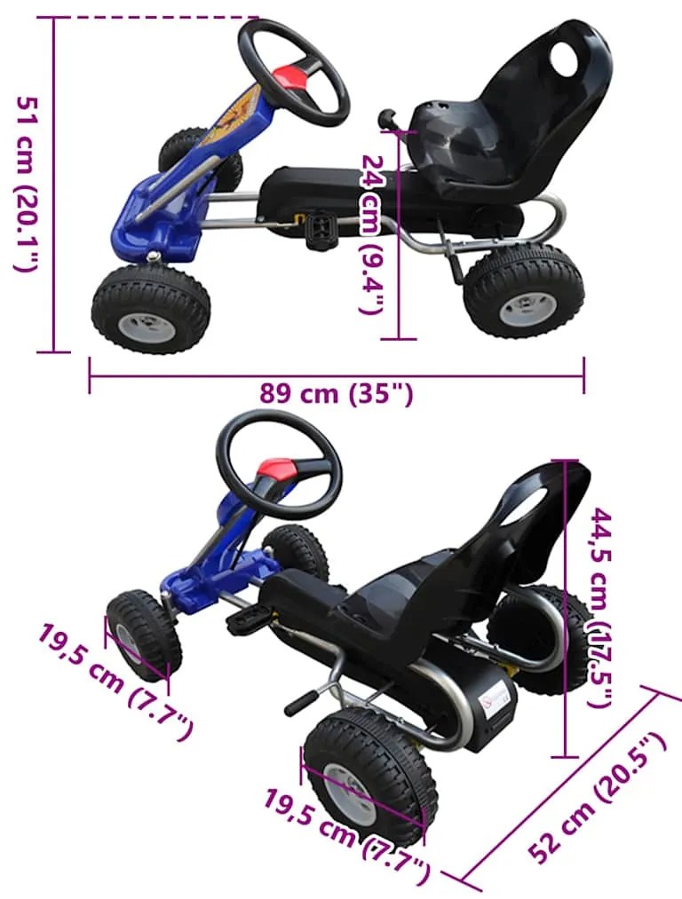 Kart a pedais azul