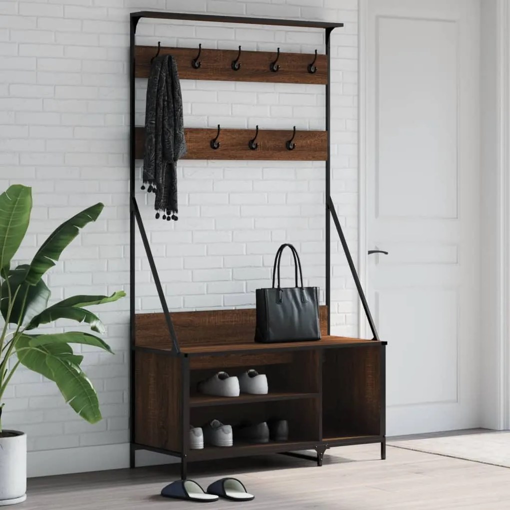 Conjunto de Entrada - Bengaleiro c/ arrumação calçado 100x41x184 cm ca