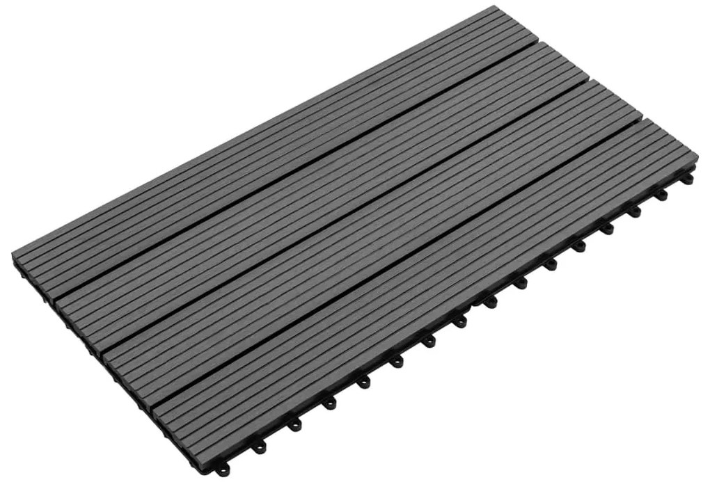 Ladrilhos 60x30 cm 6 pcs 1m² WPC cinzento