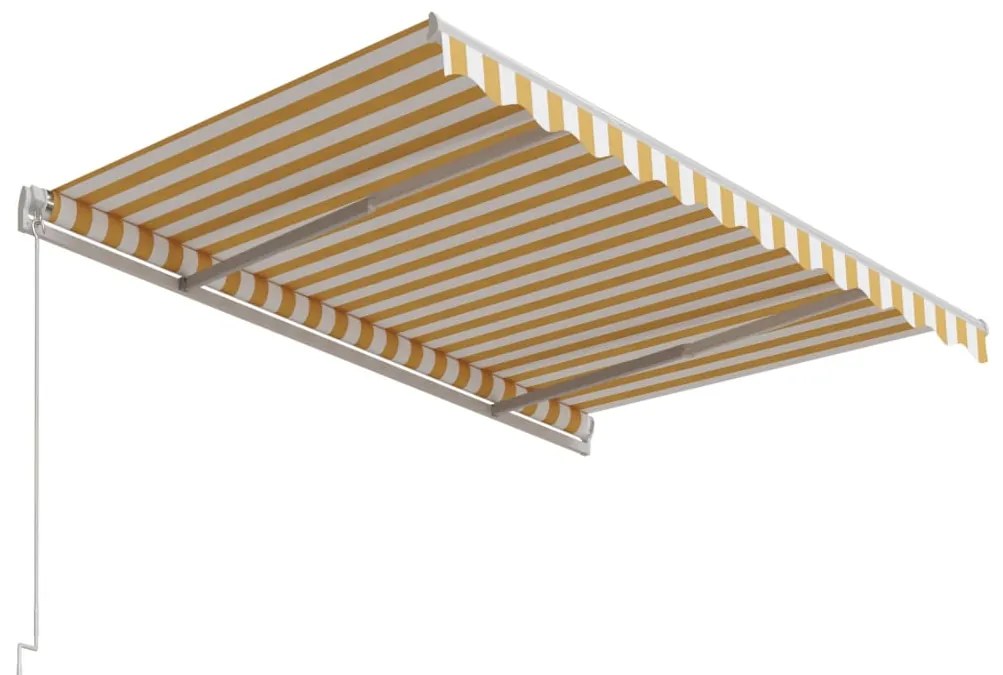 Toldo retrátil automático 300x250 cm amarelo e branco