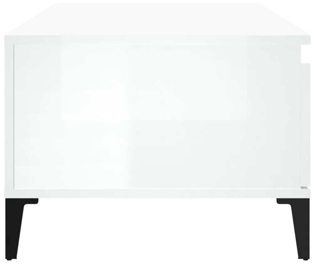 Mesa de centro 90x50x36,5 cm derivados madeira branco brilhante