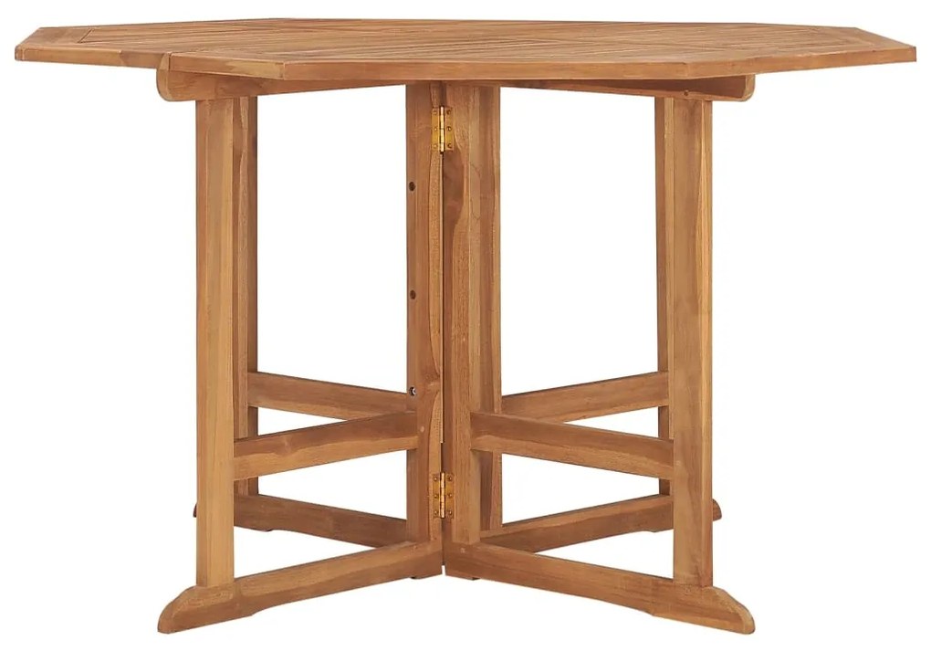 Mesa de jantar para jardim dobrável 110x110x75 cm teca maciça