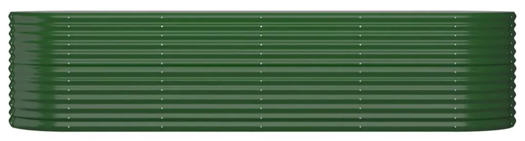 Canteiro elevado jardim 296x80x68 cm aço revestido a pó verde