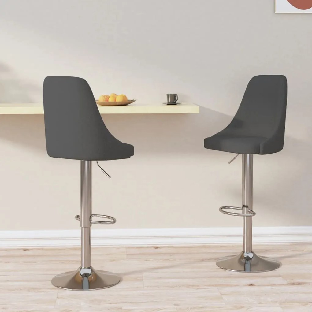 vidaXL Bancos de bar 2 pcs tecido cinzento-escuro