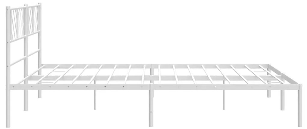 Estrutura de cama com cabeceira 193x203 cm metal branco