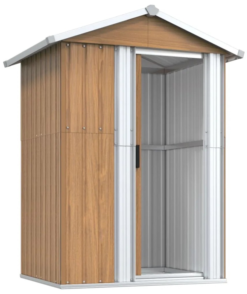 Abrigo de jardim 126x97,5x177 cm aço galvanizado castanho