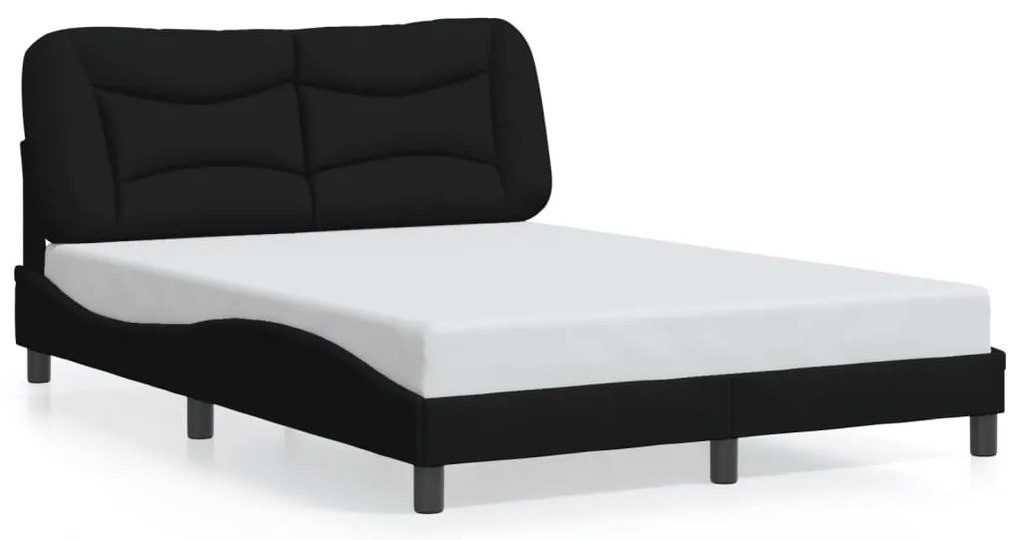 Estrutura de cama com LED sem colchão 120x200 cm tecido preto