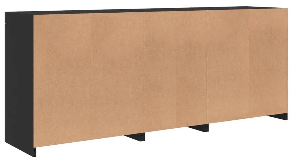 Aparador com luzes LED 162x37x67 cm preto