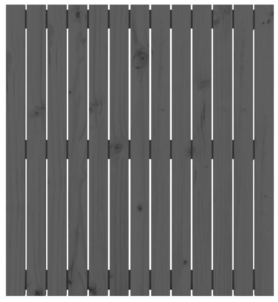 Cabeceira de parede 82,5x3x90 cm madeira de pinho maciça cinza