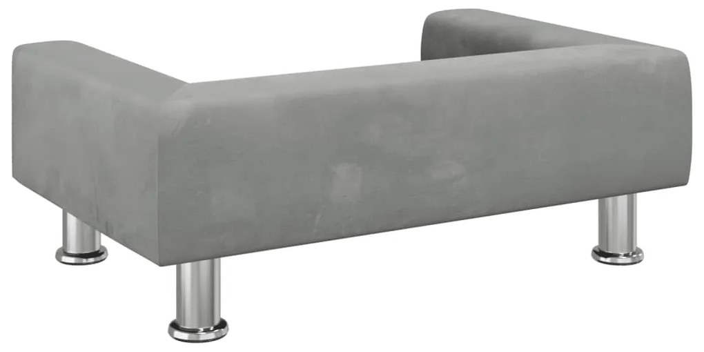 Sofá infantil 70x45x26,5 cm veludo cinzento-claro