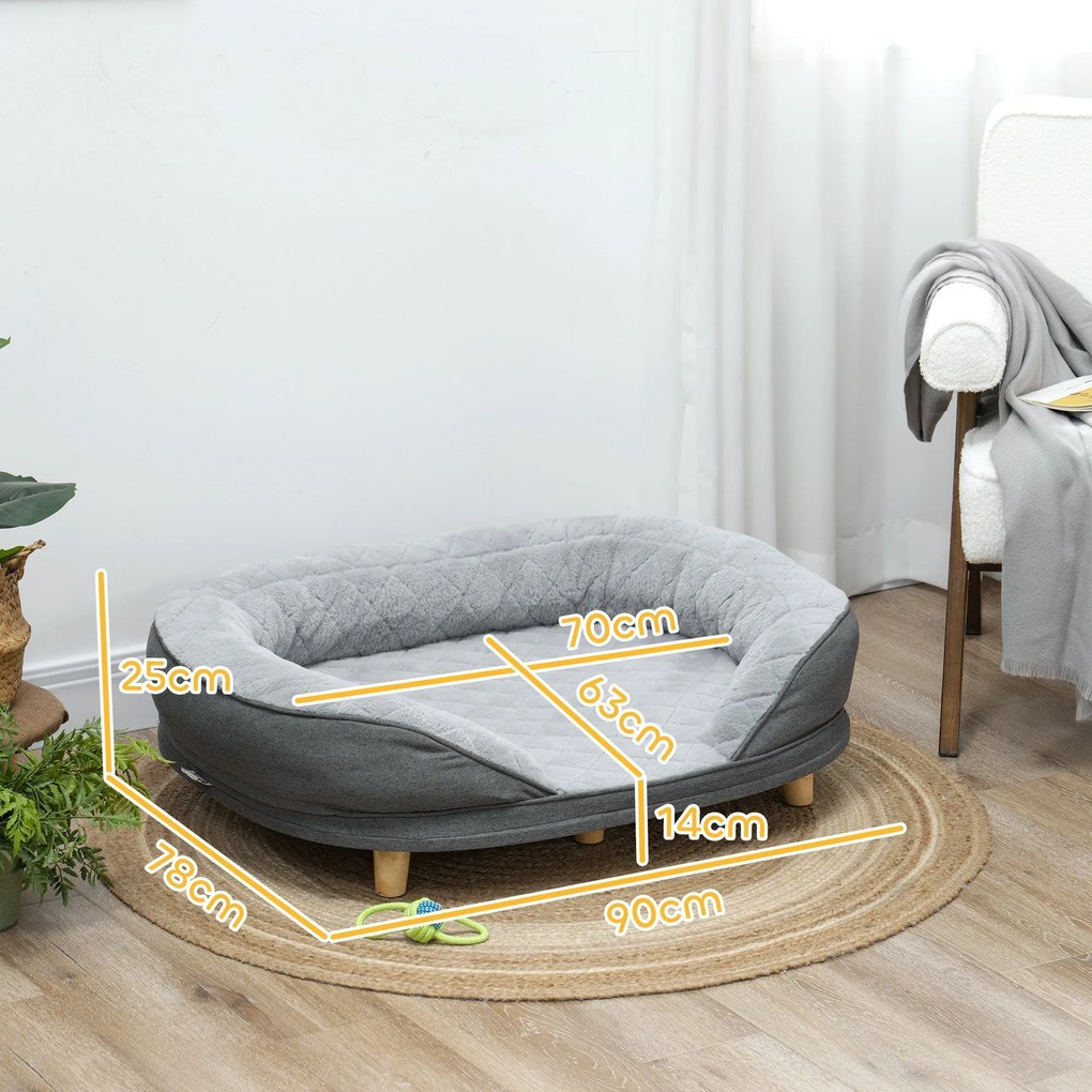 PawHut Sofá para Cães Médios e Grandes Sofá para Animais de Estimação