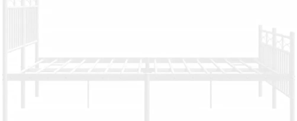 Estrutura de cama com cabeceira e pés 160x200 cm metal branco