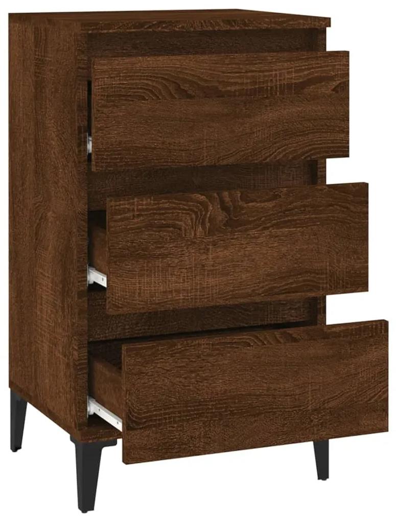 Mesa cabeceira 40x35x70 cm derivados madeira carvalho castanho