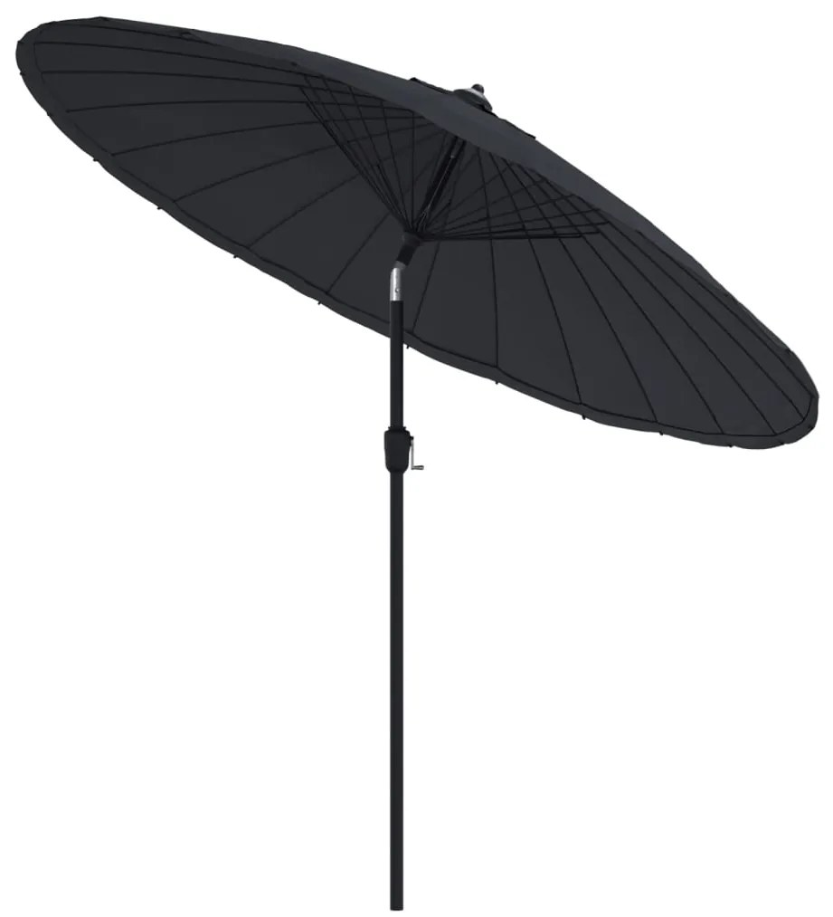 Guarda-sol de exterior c/ mastro alumínio 270 cm preto