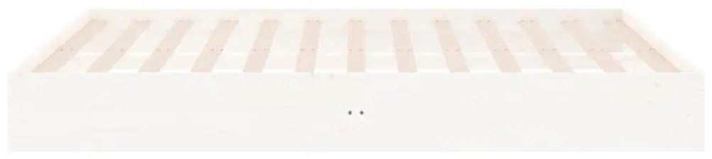 Estrutura de cama 200x200 cm madeira maciça branco
