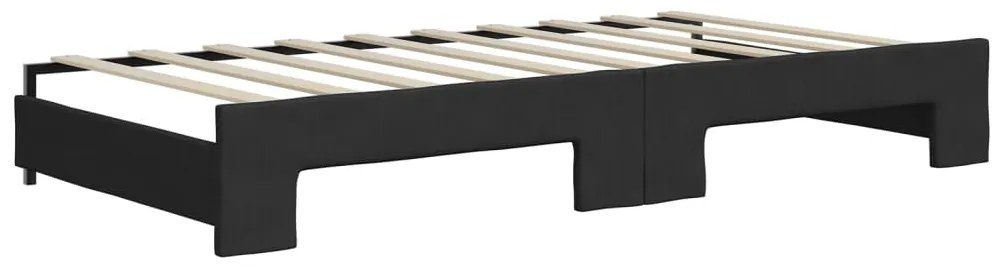 Sofá-cama com gavetão 90x190 cm tecido preto
