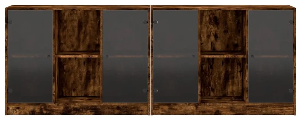 Estante c/ portas 204x37x75 cm deriv. madeira carvalho fumado