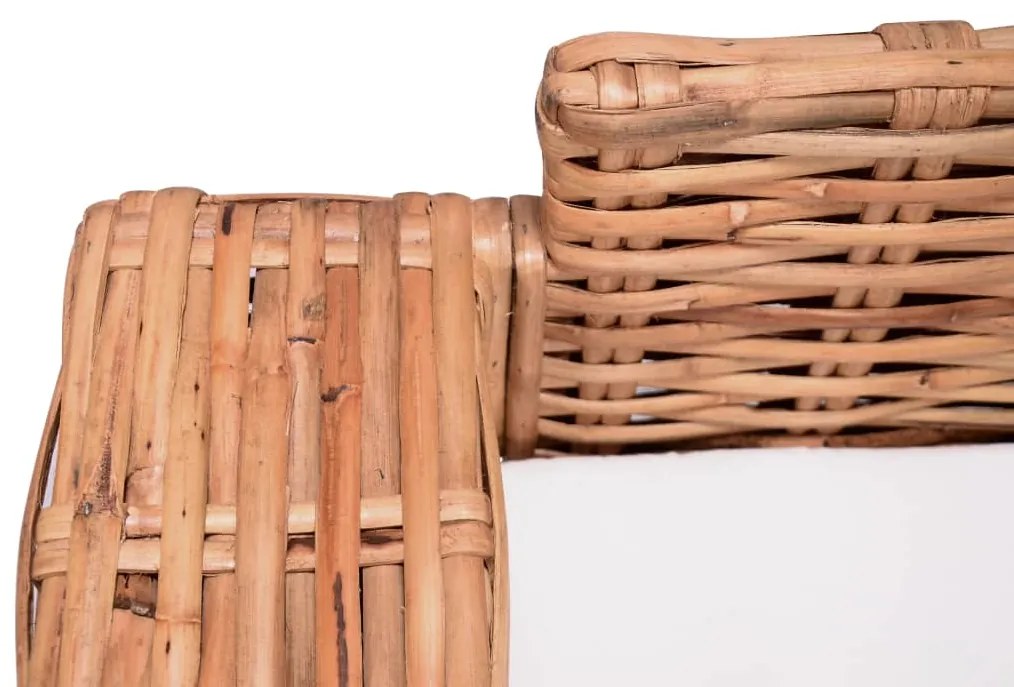 Sofá de jardim com 3 lugares em vime genuíno