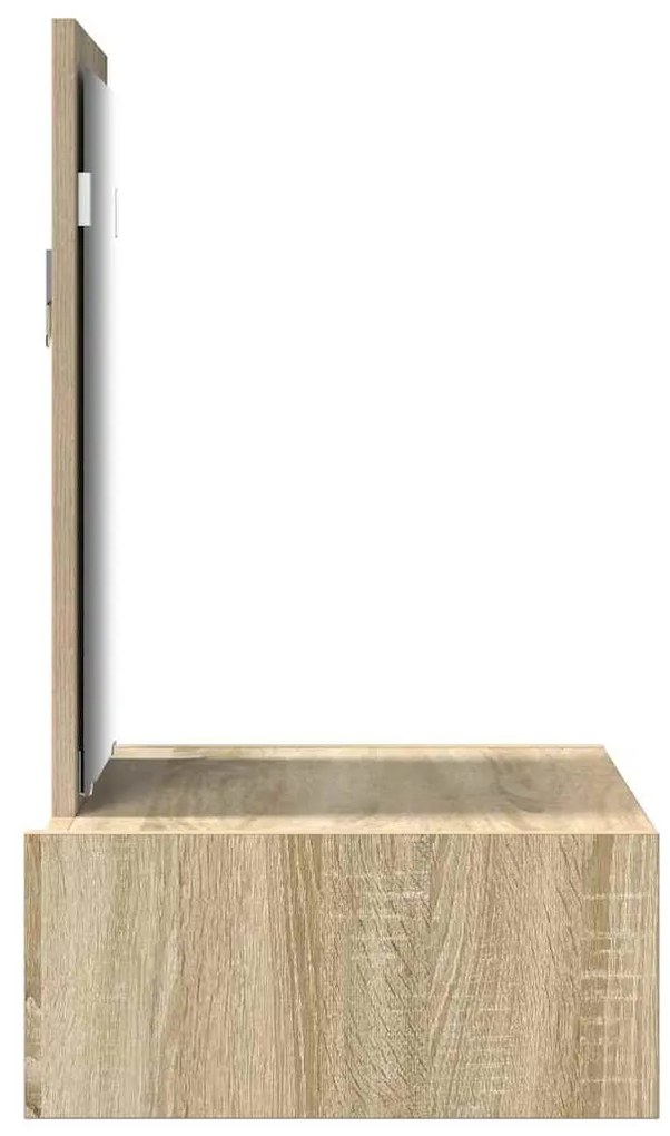 Bancada de maquiagem suspensa Carvalho Sonoma 60x40x70 cm